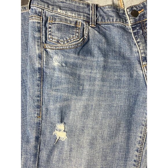 New York & Company Low Rise Slim Fit Distressed Blue Jeans Size 8 - Picture 7 of 15